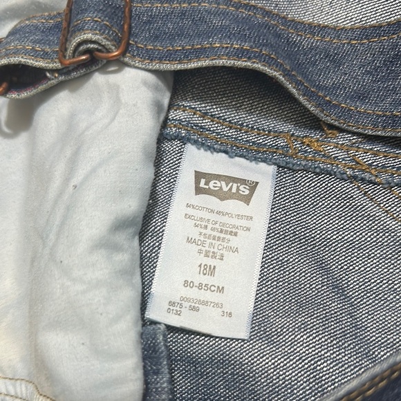 Levi's Blue Denim Overalls Adjustable Straps Medium Wash - Picture 10 of 10